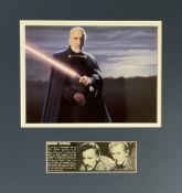 Christopher Lee (1922 2015) English Actor Signed Picture Beneath 15x16 Mounted Star Wars Photo