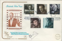 Sir Ian Botham signed FDC British Film Year from 1980s. Five Stamps 2 Postmarks 8 October. Is an