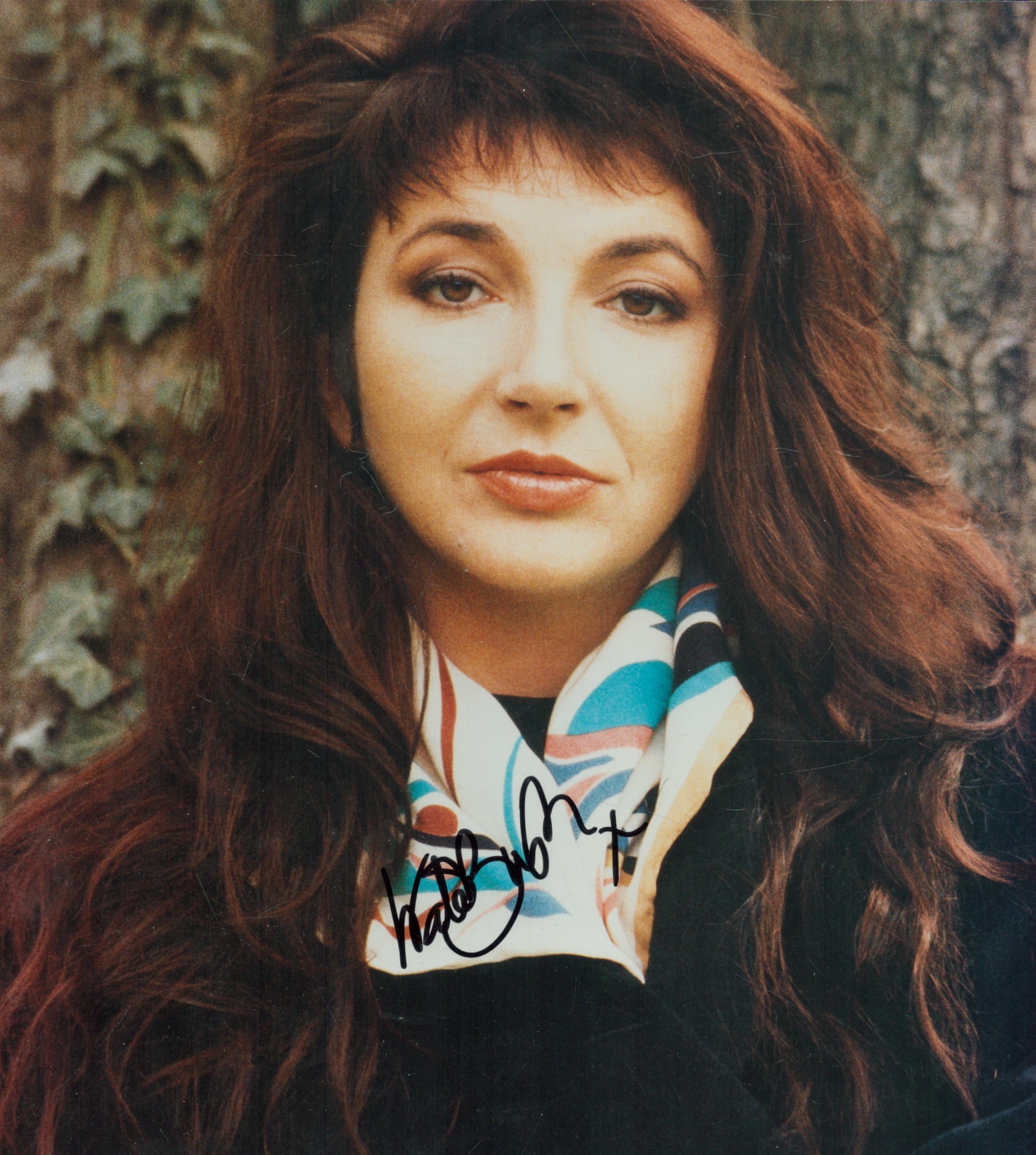 Kate Bush signed 10x8 inch colour photo. Good condition. All autographs come with a Certificate of