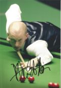Peter Ebdon signed12x8 inch colour photo pictured in action. Good condition. All autographs come