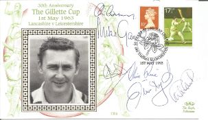 Colin Cowdrey, Mike Gatting, Graham Gooch, Ian Botham, Clive Lloyd and Clive Rice signed 20 years of