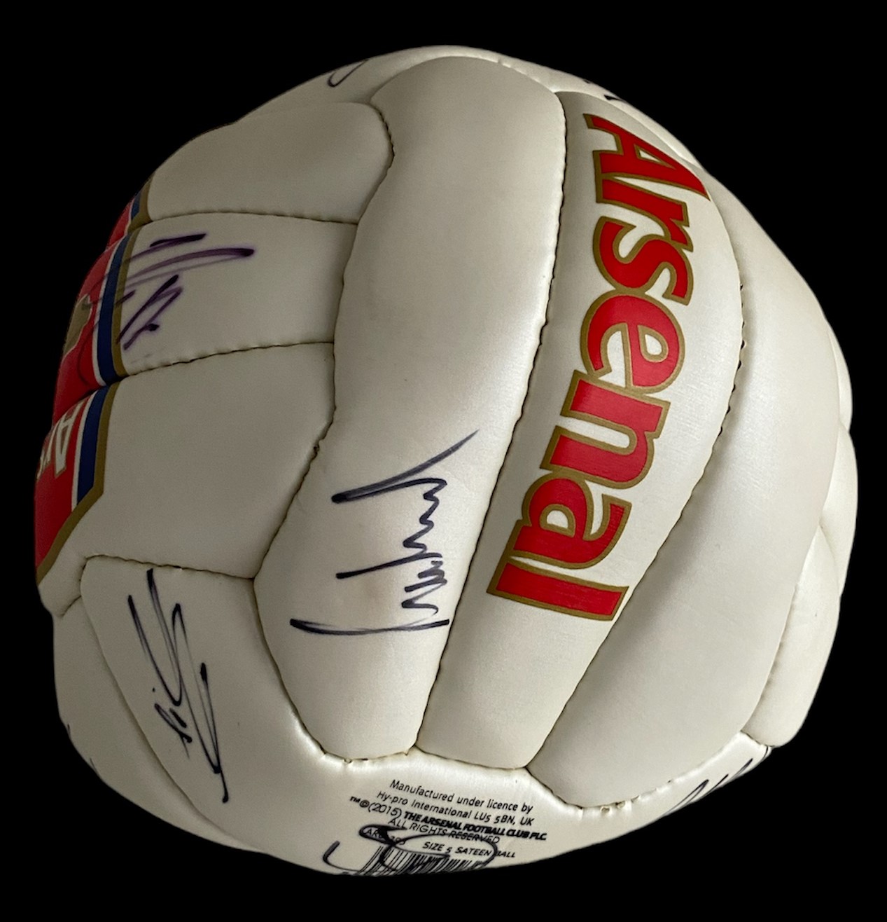 Football Arsenal 2015/16 multi signed official merchandise leather football signatures include - Image 3 of 3