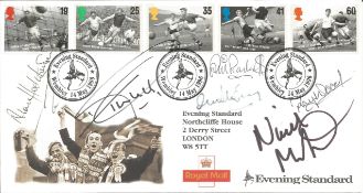 England Goal keepers signed Football Legends FDC. Signatures of Alan Hodgkinson, Tim Flowers, Phil