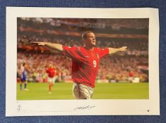 Football, Wayne Rooney signed colour 22x16 Pride of England Big Blue Tube colour print European