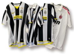 Football Italian signed shirts collection. 3x Juventus and 1x AC Milan. Good condition. All