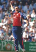 Darren Gough signed 12x8 inch colour photo pictured while playing One Day International for England.