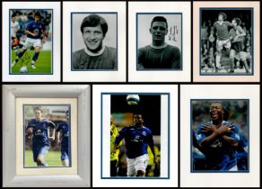 Everton FC signed collection. Contains 6 mounted photos and 1 mounted and framed. Signatures include