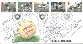 Leeds Utd multi-signed Football legends FDC. Signatures include Howard Wilkinson, Jackie Charlton,