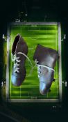 Vintage J. Salter and son Aldershop football boots with Vintage suede football shin pads. Good