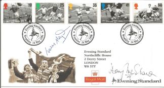 Harry McShane and Johnny Haynes signed Football Legends FDC. 14/5/96 Wembley postmark. Good