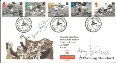 Harry McShane and Johnny Haynes signed Football Legends FDC. 14/5/96 Wembley postmark. Good