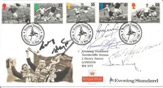 Football legends FDC signed by Johnny Haynes, Gary Lineker, Norman Hunter, Nat Lofthouse and Tom