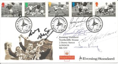 Football legends FDC signed by Johnny Haynes, Gary Lineker, Norman Hunter, Nat Lofthouse and Tom