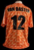 Football Marco Van Basten signed Netherlands 1988 European championship replica shirt size large.