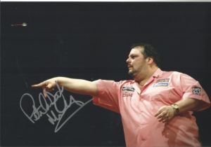 Peter Manly signed 12x8 inch colour photo great image of One Dart in action. Good condition. All