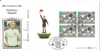 Martin Peters signed Football Heroes FDC.14/5/96 London E13 postmark. Good condition. All autographs
