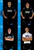 Cycling Team Sky collection 4, signed 6x4 colour prom photos includes Chris Froome, Geraint