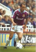 Paolo Di Canio signed 12x8 inch colour photo pictured in action for West Ham United. Good condition.