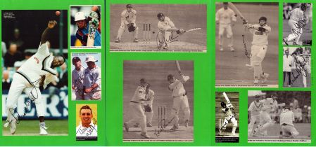 Cricket Collection 3 A4 sheets with affixed photos and magazine pages includes some good