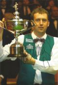 Mark Williams signed 12x8 inch colour photo pictured celebrating with the World Championship trophy.