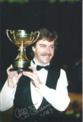 Cliff Thorburn signed 12x8 inch colour photo pictured celebrating with the World championship