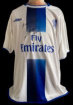 Football Marcel Desailly signed Chelsea replica Umbro away football shirt. Size X/L. Good condition.