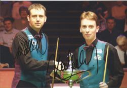 Mark Williams and Ken Doherty signed 12x8 inch colour photo pictured before the World Championship