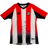 Brentford Football club multi signed football shirt signed by current squad members and others.