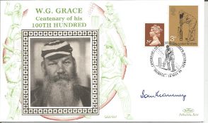 Tom Graveney signed W G Grace FDC.18/5/95 Bristol postmark. Good condition. All autographs come with
