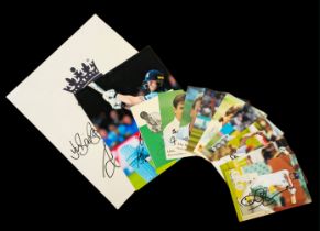 Cricket collection 10, signed photos and signature pieces includes great names such as Ben Stokes,