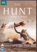David Attenborough signed BBC Earth The Hunt DVD sleeve includes the 3 discs. Good Condition.