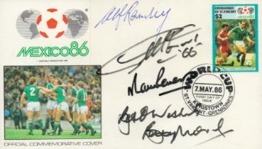 England 1966 Legends Bobby Moore , Alf Ramsey, Geoff Hurst and Martin Peters multi signed Mexico