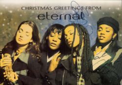Eternal multi signed Christmas card signatures include Kelle Bryan, Easther Bennett and Vernie