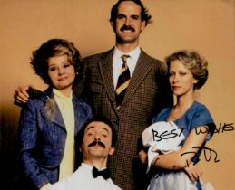 Connie Booth signed 10x8 inch Fawlty Towers colour photo. Good Condition. All autographs come with a