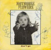 Hothouse Flowers multi signed "Don't Go" 45 rpm picture record sleeve includes vinyl record