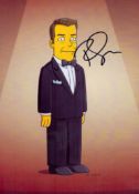 Ricky Gervais signed 7x5 inch Simpsons illustration colour photo. Good Condition. All autographs