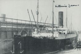 Titanic Survivor Miss Millvina Dean signed R.M.S Carpathia black and white post card .In April 1912,