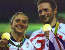 Jason Kenny and Laura Kenny signed 13x11 inch colour photo. Good Condition. All autographs come with