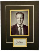 David Cameron 14x11 inch mounted signature piece includes signed page and black and white photo