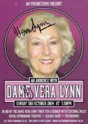 Dame Vera Lynn signed 8x6 inch An Audience with theatre flyer. Good Condition. All autographs come
