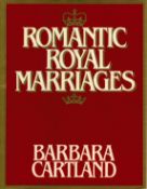 Barbara Cartland signed Romantic Royal Marriages paperback book signature on the inside title