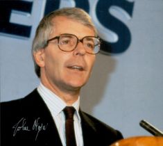 John Major signed 9x8 inch colour photo. Good Condition. All autographs come with a Certificate of