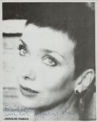 Jacqueline Pearce signed 10x8inch black and white grainy photo. Dedicated. Good condition. All
