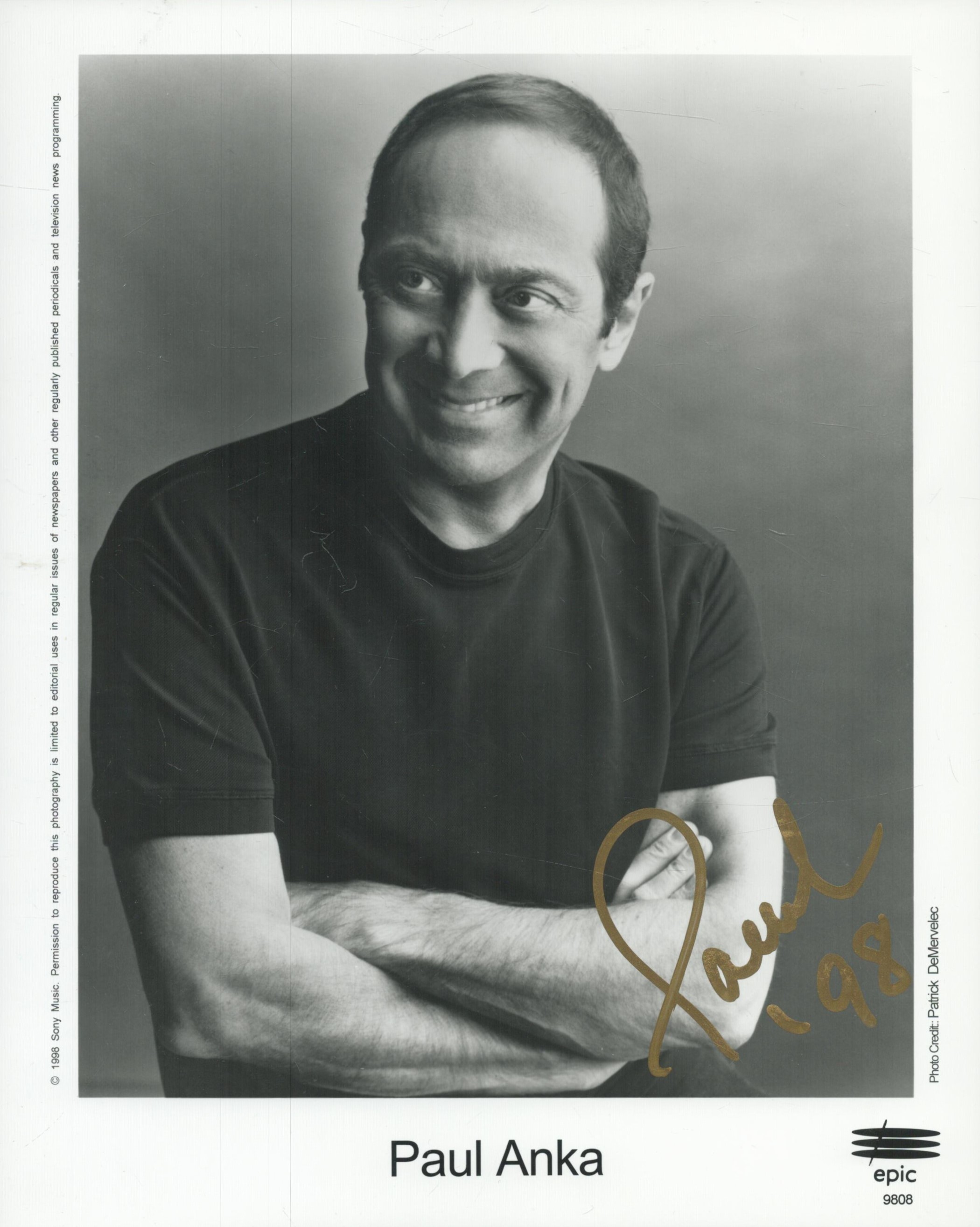 Paul Anka signed 10x8 inch black and white promo photo. Good condition. All autographs come with a