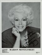 Marion Montgomery signed 10x8inch black and white photo. Dedicated. Good condition. All autographs