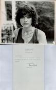Diana Quick English Actress Signed Tls Dated 7th Aug 1979 And 10x8 Black And White Photo. Good