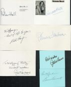 Actors and directors - Seven signed cards, 6x4 and smaller: Bruce Bennett, Julie Harris, Patricia