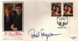 Ronald Ferguson signed The Royal Wedding 2 stamps and 1 postmark 22nd July 1986. Good condition. All