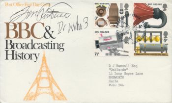 Doctor Who - a BBC Broadcasting History FDC, signed by Jon Pertwee, the third actor to play the