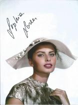 Sophia Loren signed 10x8inch colour photo. Good condition. All autographs come with a Certificate of